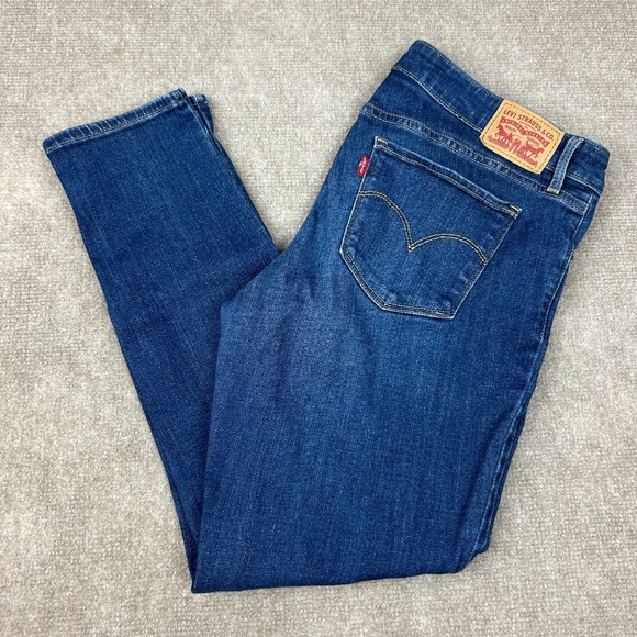 Levi's Denim - Levi's 711 Skinny Jeans Womens 30 Blue Denim Whiskered Cotton Stretch Streetwear